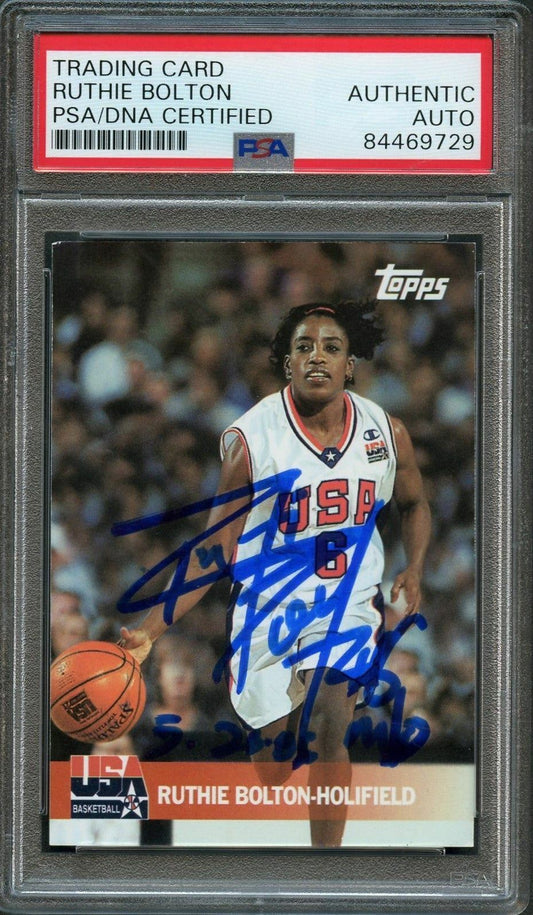 2000 Topps Team USA #36 Ruthie Bolton-Holifield Signed Card AUTO PSA/DNA Slabbed