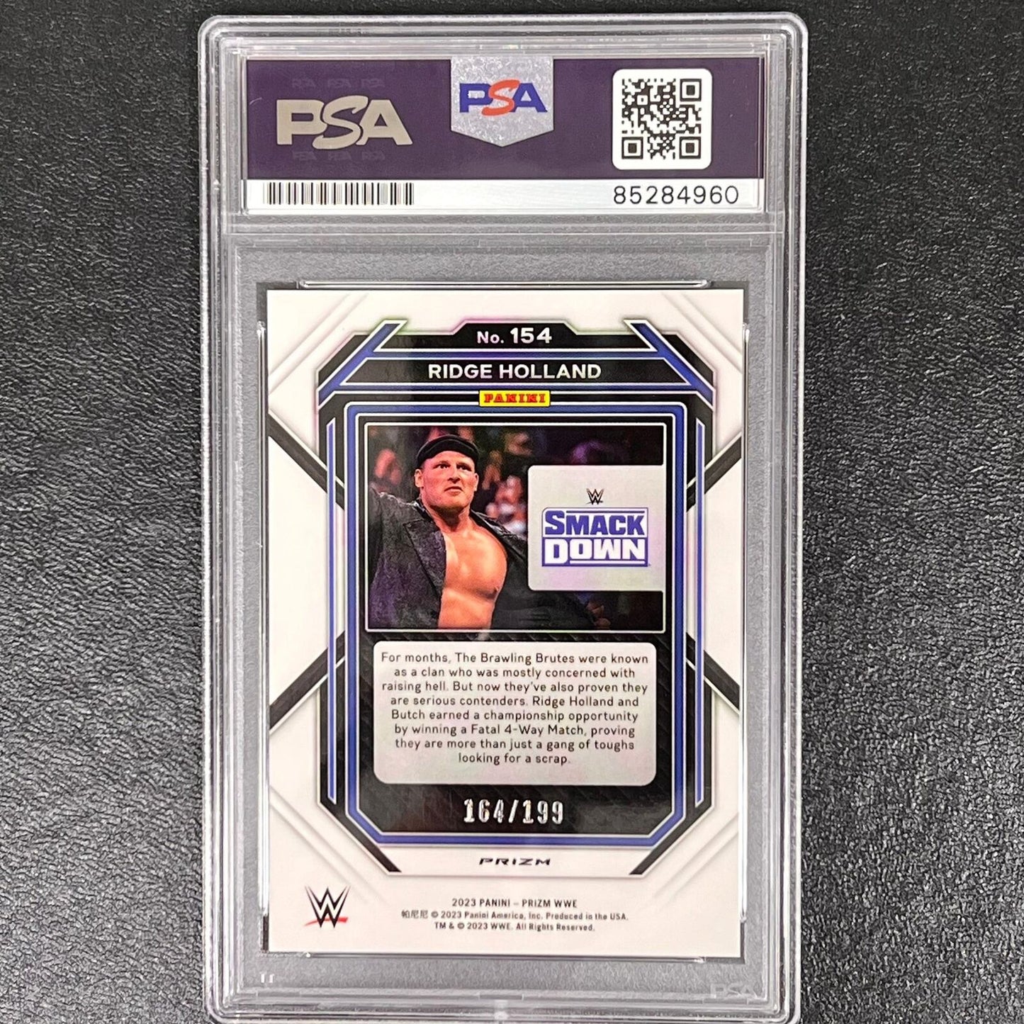 2023 Panini Prizm #154 Ridge Holland Signed Card PSA AUTO Slabbed WWE