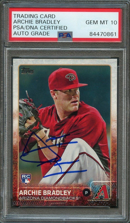 2015 Topps RC #519 Archie Bradley Signed Card PSA Slabbed Auto Grade 10 Dbacks