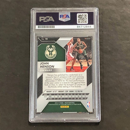 2016-17 Panini Prizm #18 John Henson Signed Card AUTO PSA Slabbed Bucks