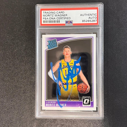2018-19 Panini Donruss Rated Rookie #197 Moritz Wagner Signed Card AUTO PSA Slab