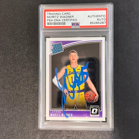 2018-19 Panini Donruss Rated Rookie #197 Moritz Wagner Signed Card AUTO PSA Slab