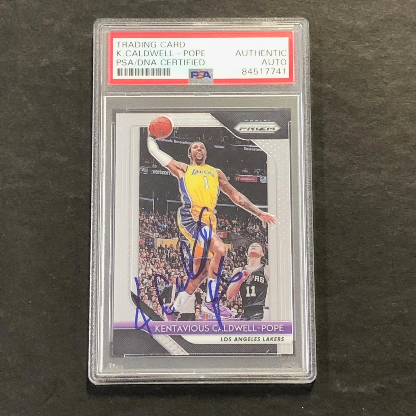 2018-19 Panini Prizm #56 Kentavious Caldwell-Pope Signed Card AUTO PSA Slabbed L