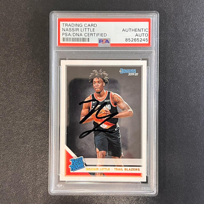 2019-20 Donruss Rated Rookie #223 Nassir Little Signed Rookie Card AUTO PSA Slab