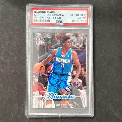 2007-08 NBA Fleer Ultra #144 Yakhouba Diawara Signed Card AUTO PSA Slabbed Nugge