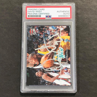 2007-08 Fleer Ultra #121 David West Signed Card AUTO PSA Slabbed Hornets