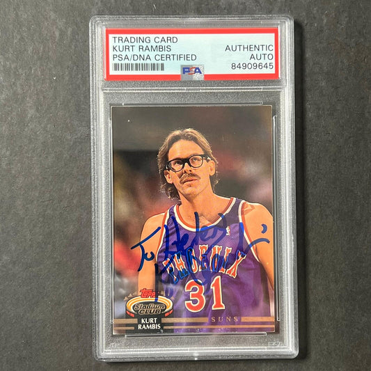 1991-92 Topps Stadium Club #125 Kurt Rambis Signed Card Auto PSA Slabbed