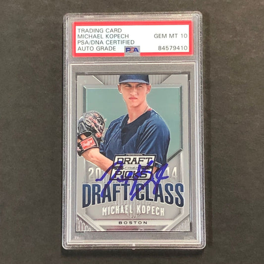 2014 Panini Prizm Draft Class #31 Michael Kopech Signed Card PSA Auto 10 Red Sox