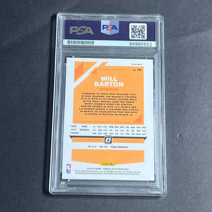 2019-20 Donruss Optic Cracked Ice #76 Will Barton Signed Card AUTO PSA Slabbed N