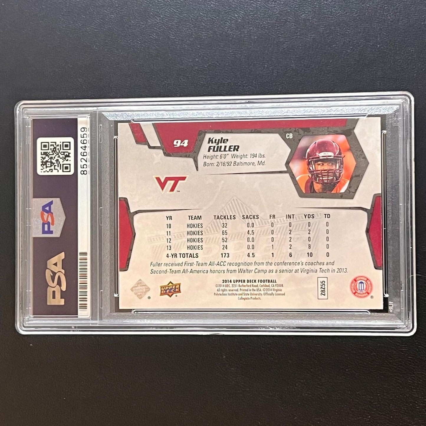 2014-15 Upper Deck Star Rookies #94 Kyle Fuller Signed Card AUTO PSA/DNA Slabbed