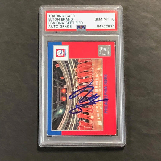 2010-11 Panini #266 Elton Brand Signed Card AUTO 10 PSA Slabbed 76ers