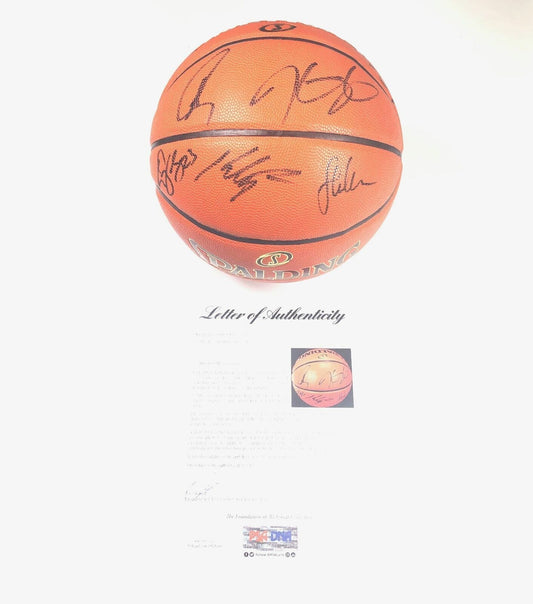 2017-18 Warriors Team Signed Basketball PSA/DNA Autographed LE Finals Ball