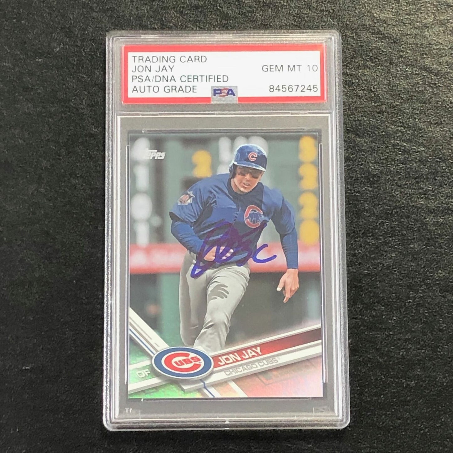 2017 Topps #695 Jon Jay Signed Card PSA Slabbed Auto 10 Cubs