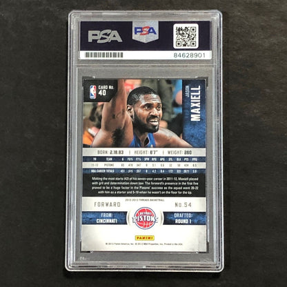 2012-13 Panini Threads #40 Jason Maxiell Signed Card AUTO 10 PSA Slabbed Pistons