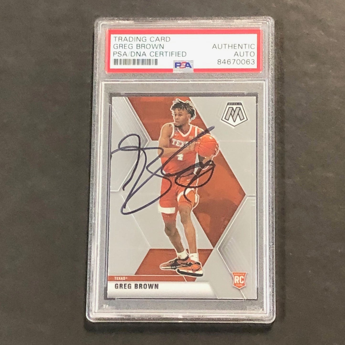 2021-22 Panini Chronicles Mosaic Draft Picks #264 Greg Brown Signed AUTO PSA Sla
