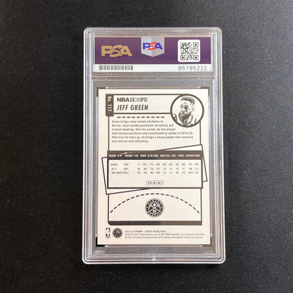 2021-22 Panini Hoops #115 Jeff Green Signed Card AUTO PSA/DNA Slabbed