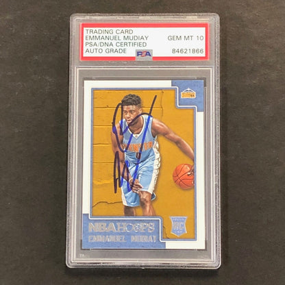 2015-16 NBA Hoops #294 Emmanuel Mudiay Signed Rookie Card AUTO PSA Slabbed RC Nu