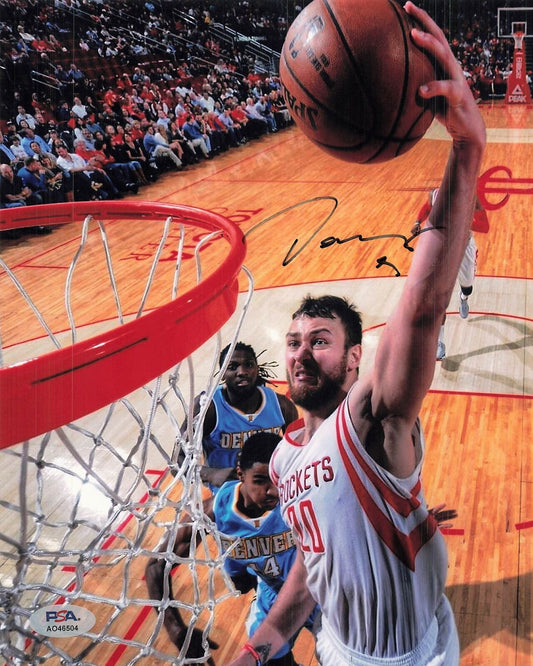 Donatas Motiejunas signed 8x10 photo PSA/DNA Houston Rockets Autographed