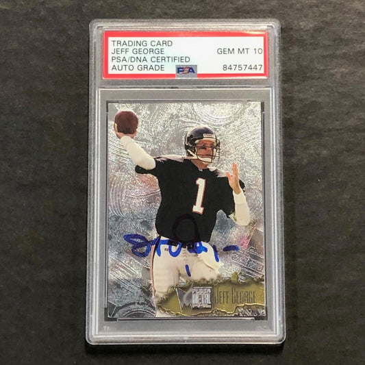 1996 Fleer Metal #5 Jeff George Signed Card AUTO 10 PSA ATLANTA FALCONS