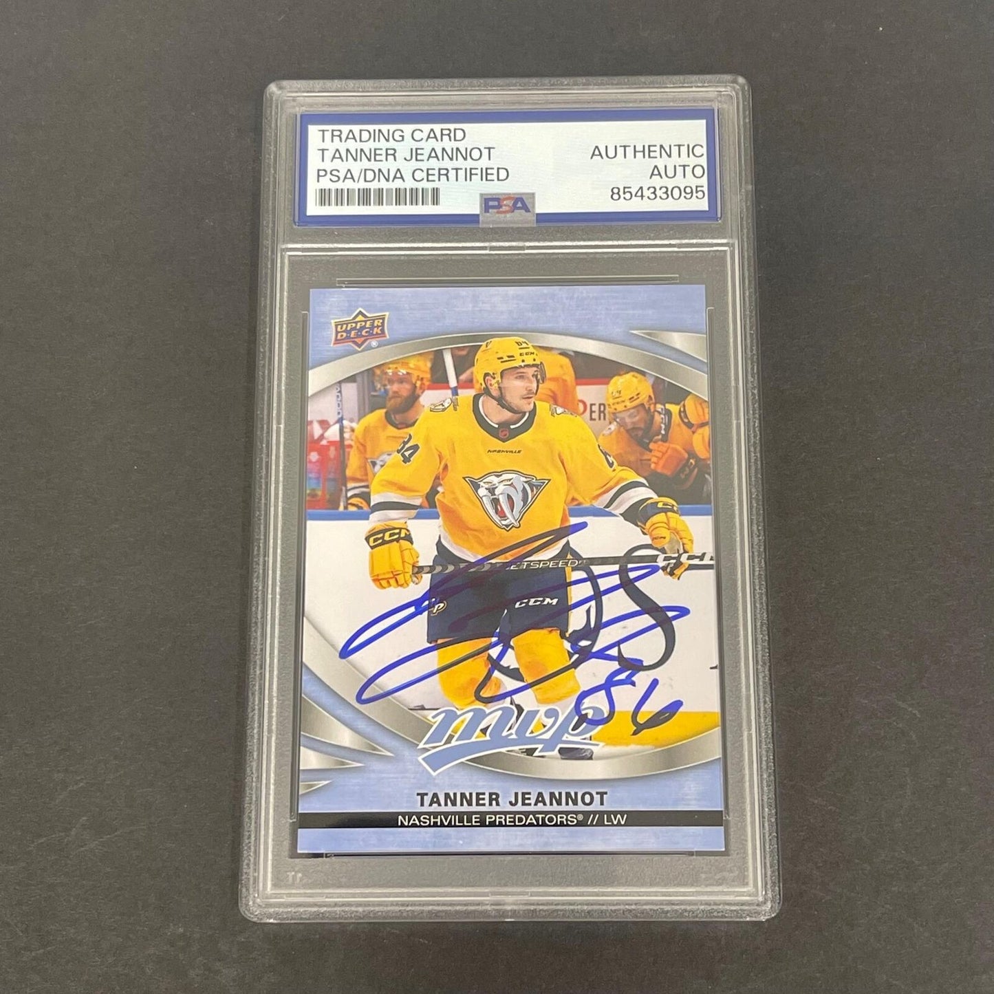 2023-24 Upper Deck #213 Tanner Jeannot Signed Card PSA Slabbed AUTO Nashville Pr