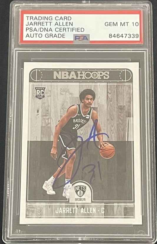 2017-18 NBA Hoops #272 Jarrett Allen Signed Card AUTO 10 PSA Slabbed RC Nets