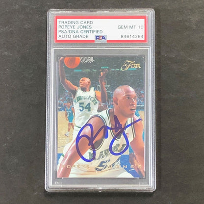 1995-96 Flair Basketball #26 Popeye Jones Signed Card AUTO 10 PSA Slabbed