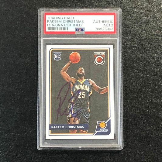 2015-16 Panini Complete #318 Rakeem Christmas Signed Card AUTO PSA Slabbed RC Pa