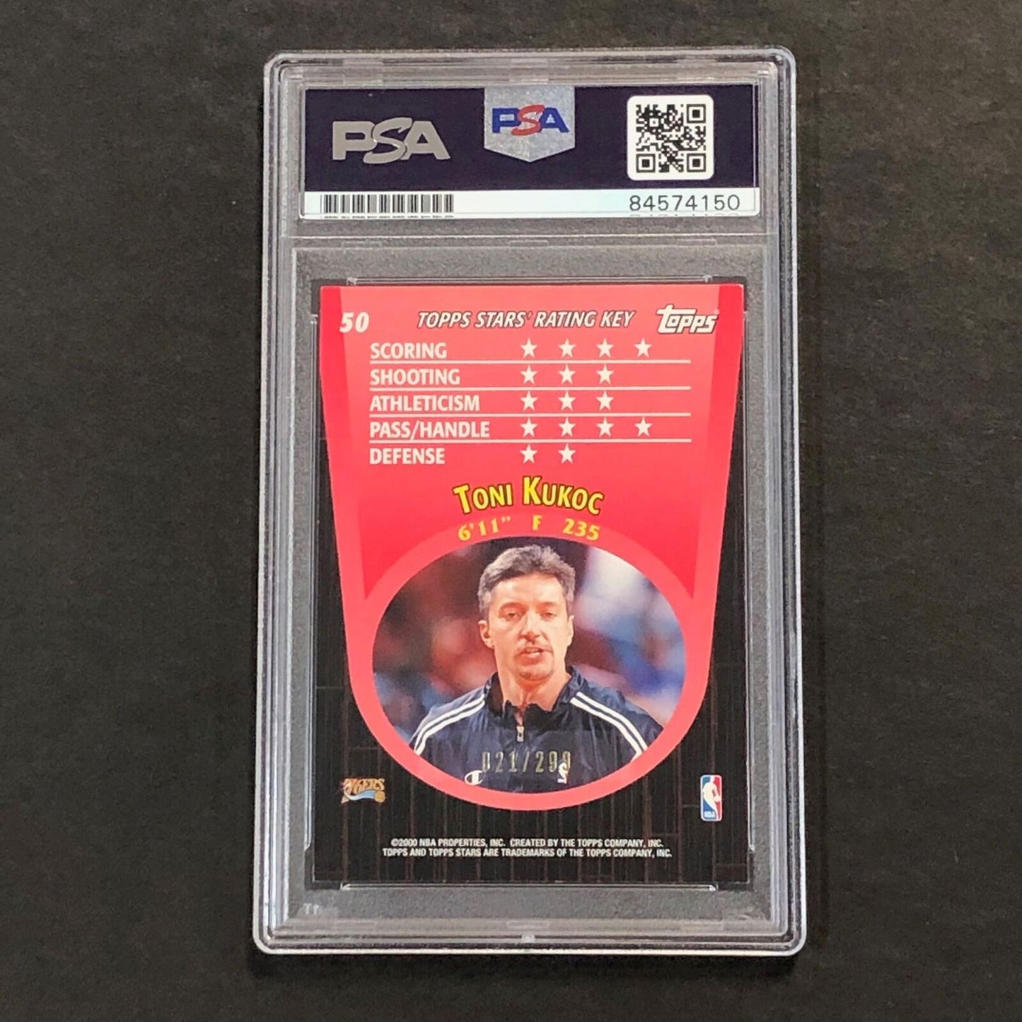 2000-01 Topps Stars #50 Toni Kukoc Signed Card AUTO PSA Slabbed