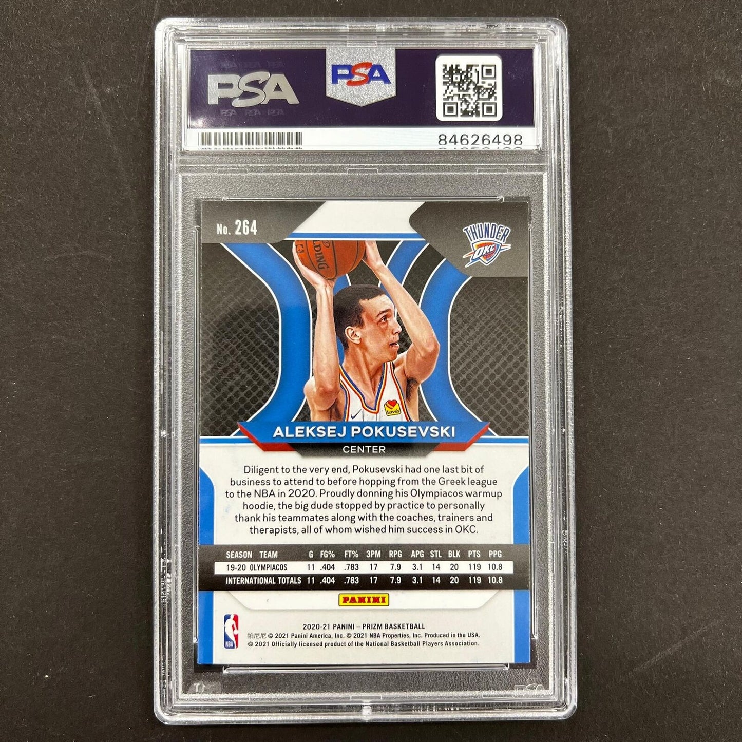 2020-21 Panini Prizm #264 Aleksej Pokusevski Signed Card AUTO PSA Slabbed RC Thu