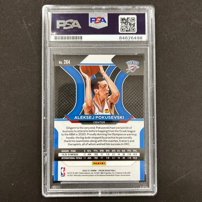 2020-21 Panini Prizm #264 Aleksej Pokusevski Signed Card AUTO PSA Slabbed RC Thu