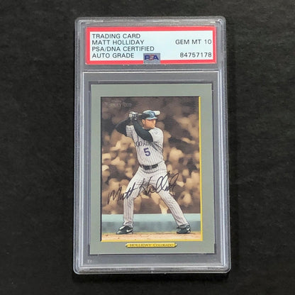 2005 Topps Turkey Red #245 Matt Holliday Signed Card PSA Slabbed Auto 10 Rockies