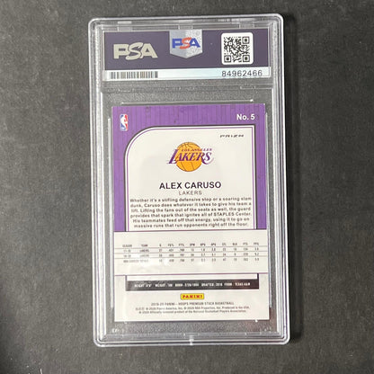 2019-20 Panini Hoops Premium Stock #5 Alex Caruso Signed Card AUTO PSA Slabbed L