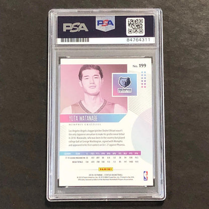 2018-19 Panini Status #199 Yuta Watanabe signed Auto Card PSA/DNA Slabbed RC Gri