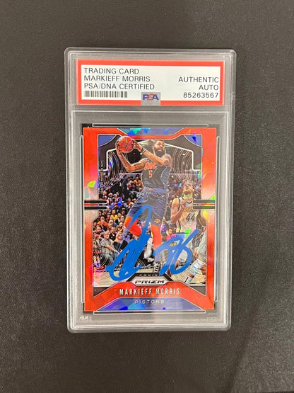 2019-2020 Panini Prizm #245 Markieff Morris Signed Card AUTO PSA Slabbed Pistons