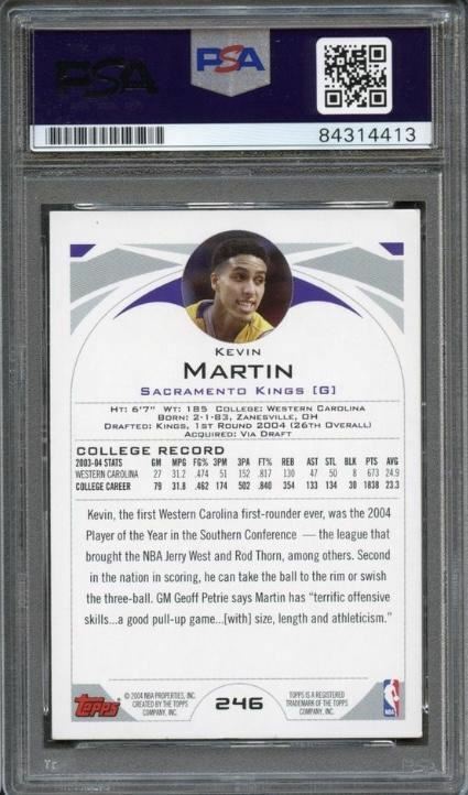 2004 Topps #246 Kevin Martin Signed Card AUTO PSA Slabbed Kings