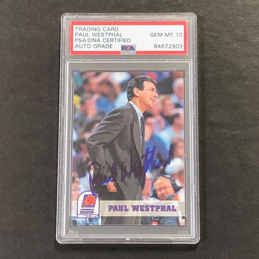 1993-94 Skybox #250 Paul Westphal Signed Card Auto Grade 10 PSA Slabbed Suns