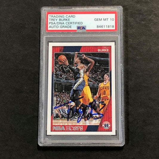 2016-17 NBA Hoops #194 Trey Burke Signed Card AUTO 10 PSA Slabbed Wizards