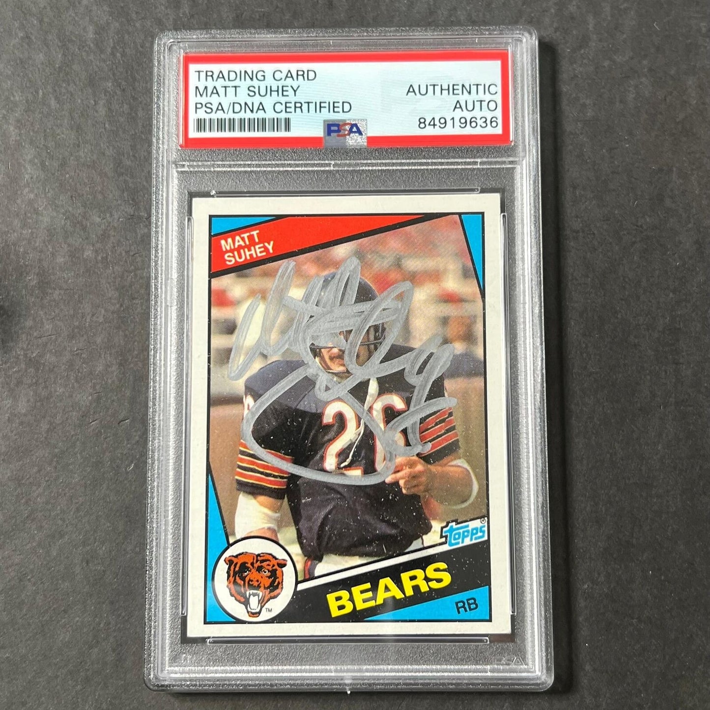 1984 Topps #233 Matt Suhey Signed Card PSA Slabbed Auto Chicago Bears