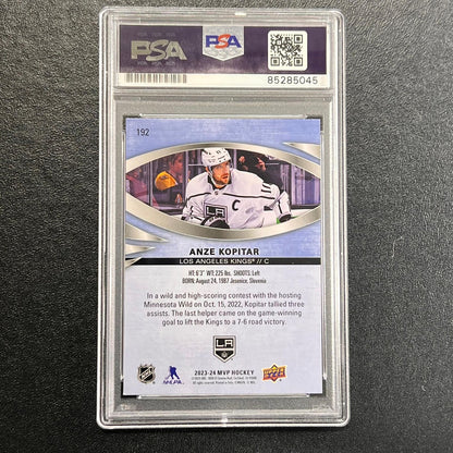 2023-24 Upper Deck MVP Hockey #192 Anze Kopitar Signed Card AUTO PSA/DNA slabbed