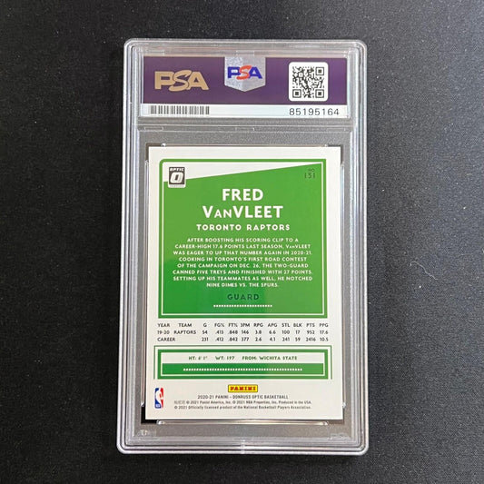2020-21 Panini Donruss Optic Red & White #131 Fred VanVleet Signed Card AUTO PSA
