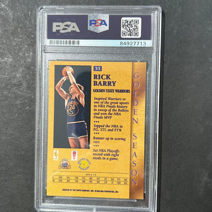 1996 Topps Stars #55 Rick Barry Signed Card AUTO 10 PSA Slabbed Warriors
