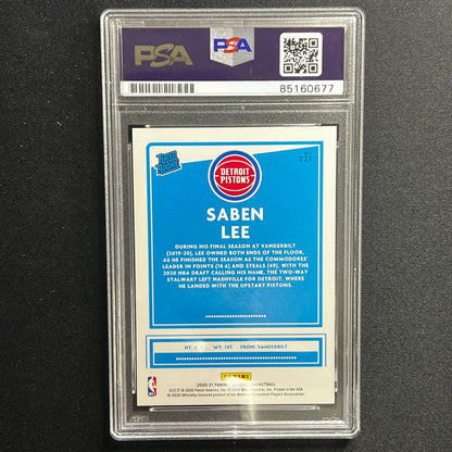 2020-21 Donruss Rated Rookie #221 Saben Lee Signed Card AUTO 10 PSA Slabbed Pist