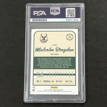 2016-17 Panini Donruss #179 Malcolm Brogdon Signed Card AUTO 10 PSA/DNA Slabbed