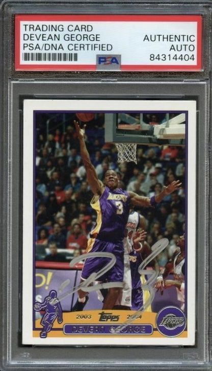 2003-04 Topps Collection #183 Devean George Signed Card AUTO PSA Slabbed