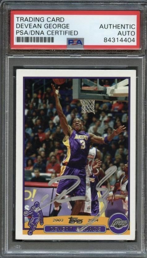 2003-04 Topps Collection #183 Devean George Signed Card AUTO PSA Slabbed