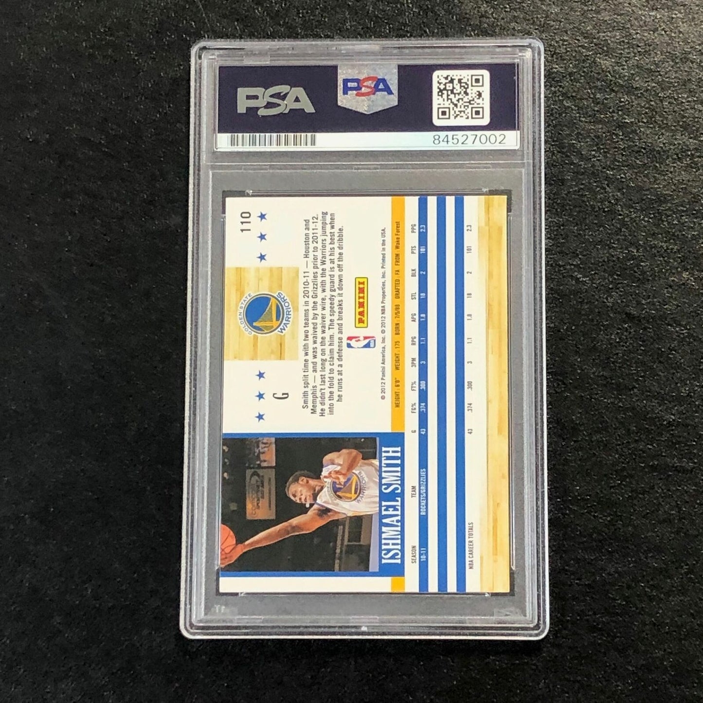 2011-12 NBA Hoops #110 Ish Smith Signed Card AUTO PSA Slabbed Warriors
