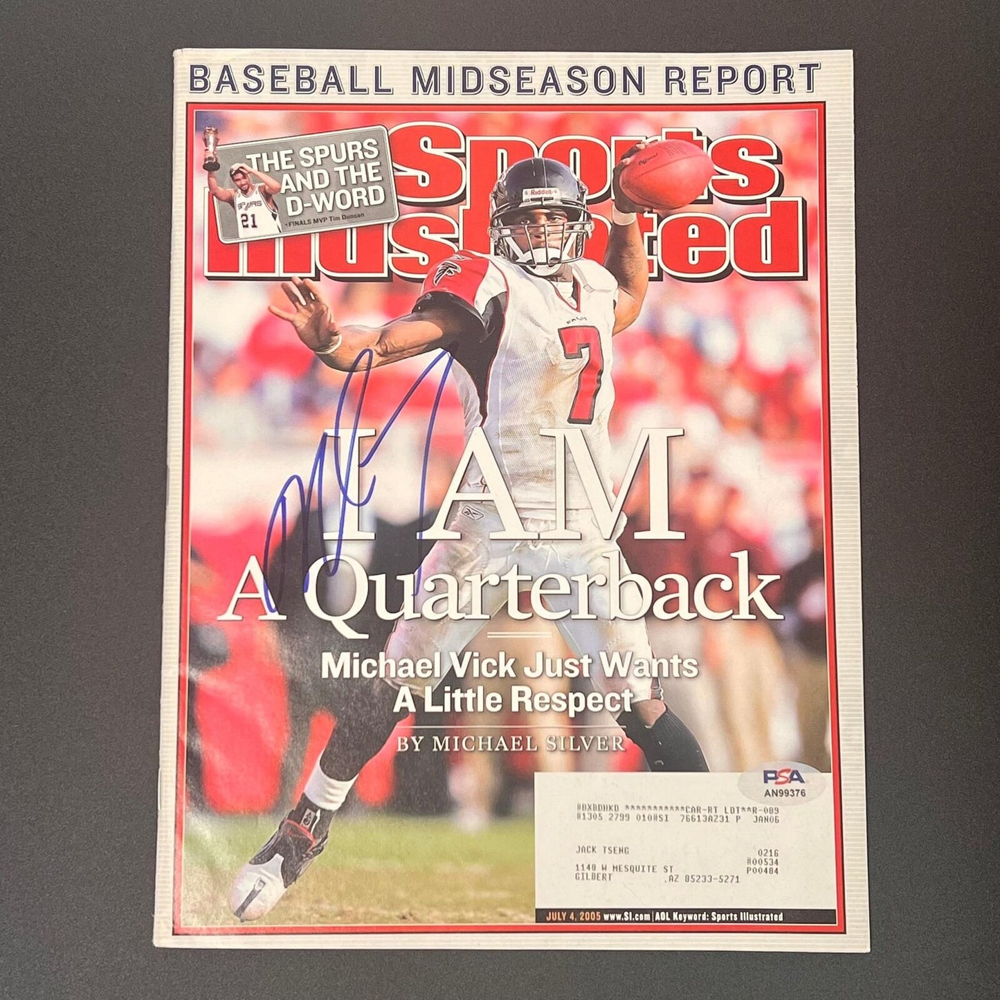 Michael Vick signed SI Magazine PSA/DNA Autographed Falcons