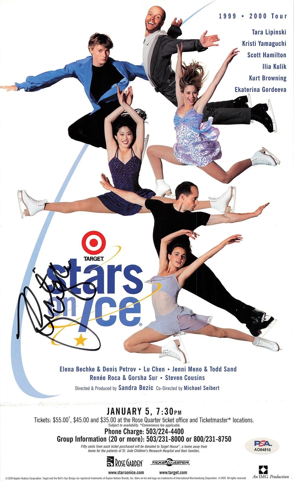 Kristi Yamaguchi signed Poster PSA Autographed Ice Skater and Author