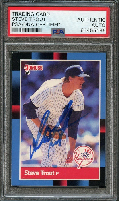 1988 Donruss #524 Steve Trout Signed Card PSA Slabbed Auto Yankees