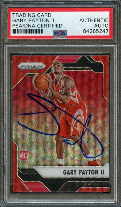 2016 Panini Prizm Red #224 Gary Payton II Signed Card AUTO PSA Slabbed Houston R